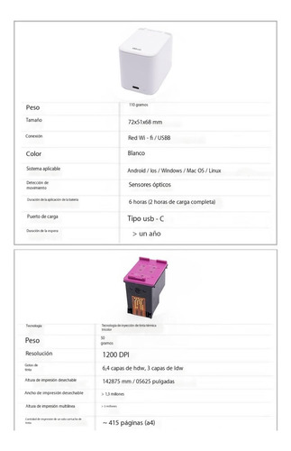 Color Código Tres Dimensional Handheld Pequeña Impresora