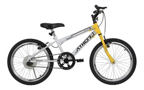 Bicicleta  de passeio infantil Athor Bikes Evolution 2020 aro 20 Único 1v freios v-brakes cor amarelo com descanso lateral