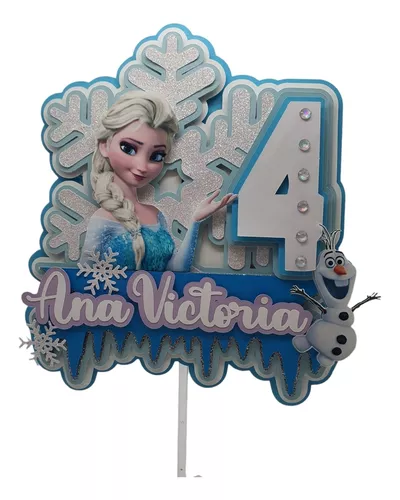 Cake Topper Elsa Y Olaf Frozen Letrero Para Pastel