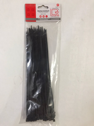 Tirrap Amarre Plásticos 250mmx3.6 De 100 Piezas Negros 25 Cm