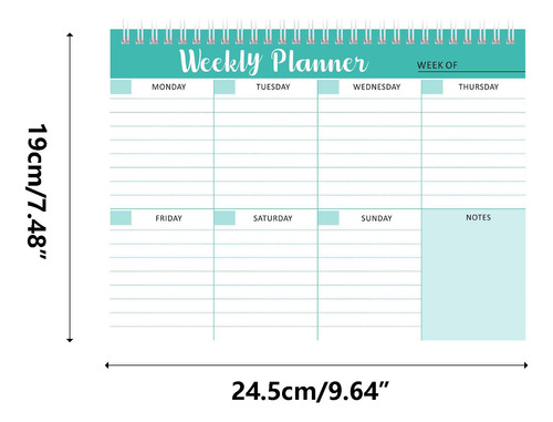 Bloc De Notas Con Planificador Semanal Para Listas De Tareas