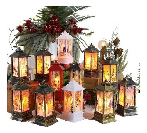 Luces De Navidad Linterna De Vela Con Luz Led, Faro De Noche