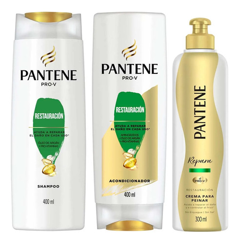 Pantene Restauración 400ml Shampoo + Acondicionador + Crema