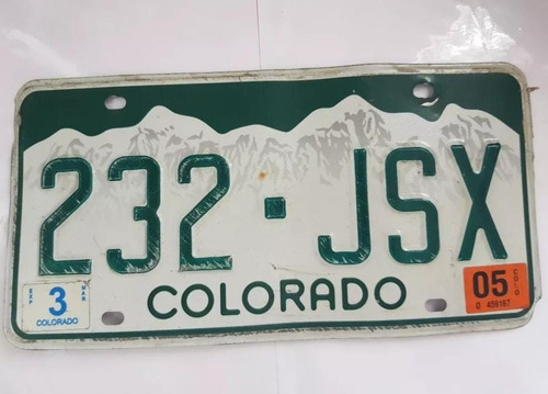 Placa De Auto Del Estado De Colorado 2005 Original #232-jsk