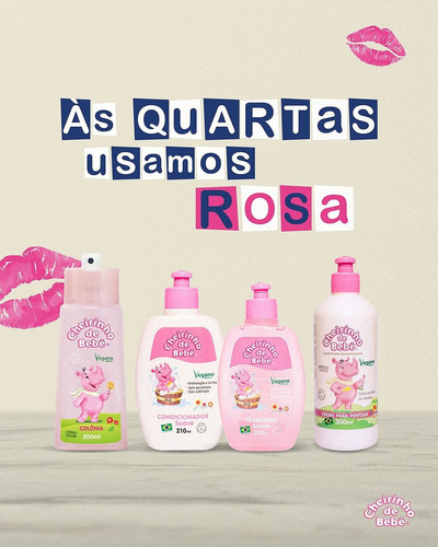 Creme Para Pentear Cheirinho De Bebê 300ml Rosa