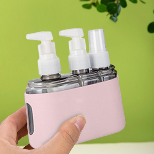 Botellas De Viaje Para Artículos De Tocador 3 Piezas Rosa