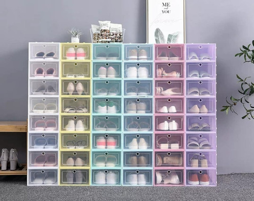 Imagen 5 de 10 de Pack 6 Caja Zapatos Organizador Armable Apilable Almacenaje