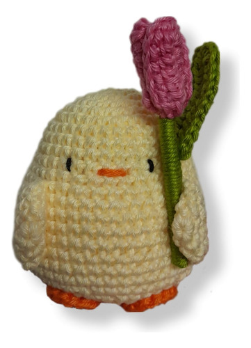 Patito Con Flor Amigurumi Crochet 