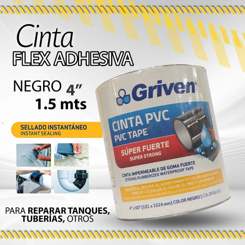 Cinta Flex Adhesiva Griven 4  / Blanco 09322 / Negro 09323