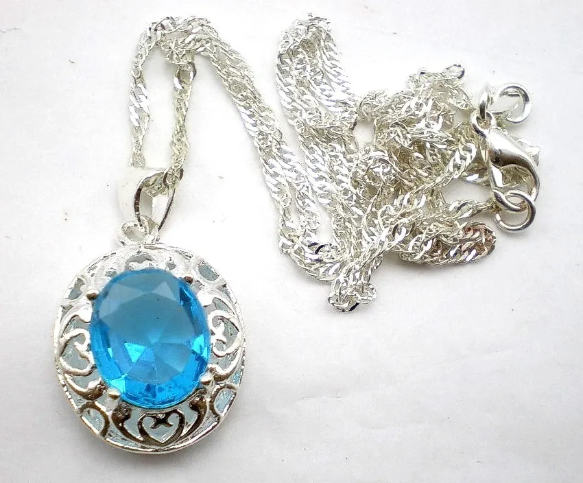 Cadena Y Dije De Plata 925 Y Cristal