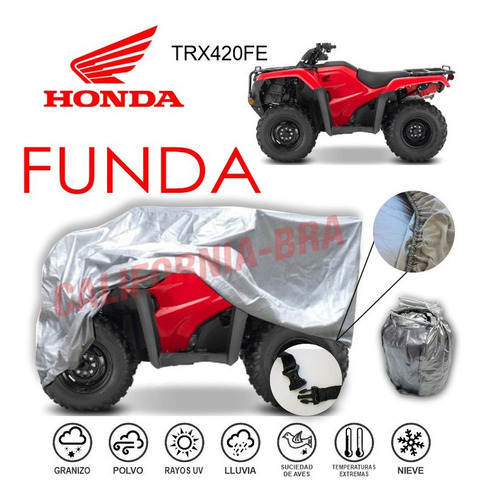 Funda Cuatrimoto Eua Broche + Ojillos Honda Trx420 Fe