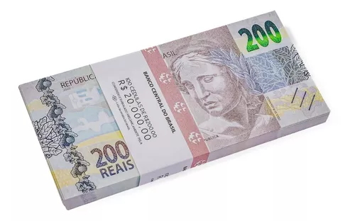 Nota Dinheiro 10,00 Reais Pct C/ 100 Cédulas S/ Valor Com.