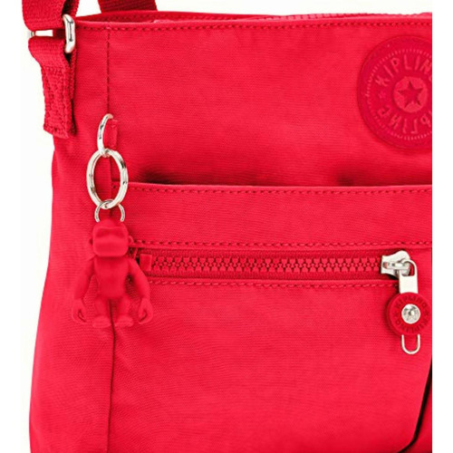 Kipling New Angie Bolso Cruzado Ligero Para Mujer, Bolsa De Color Rojo Rouge