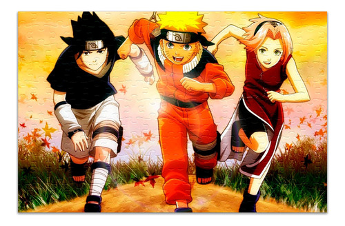 Imagem 2 de 2 de Quebra Cabeça Personalizado Naruto Time 7 300 Peças
