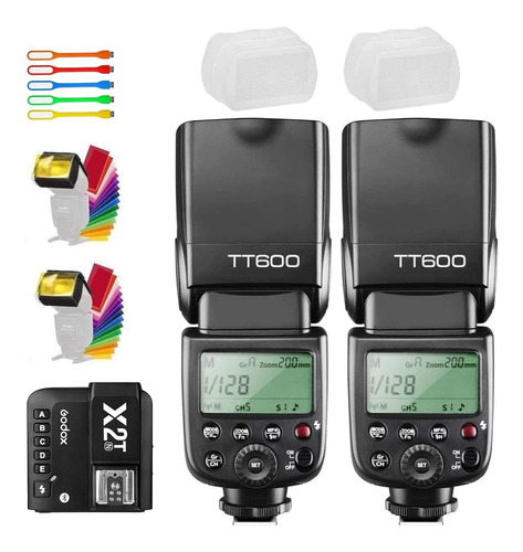 2 Godox Tt600 Sincronizacion Velocidad Wireless Camara X1t U