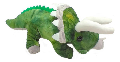 Dinossauro Pelúcia Triceratops Verde 35cm