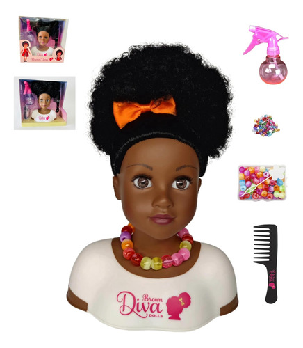 Muñecas Con Cabeza De Estilo Marrón Africano Negro Con Pelo