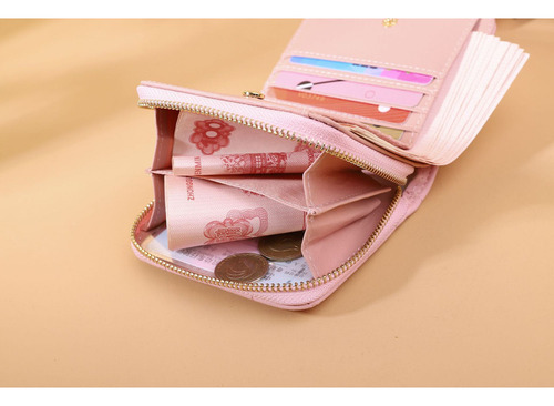 Mini Bolso De Mujer Con Cremallera Corta Con Billetera Peque