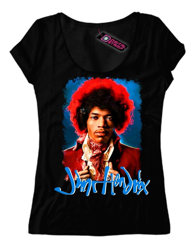 Remera Jimi Hendrix 13 Rock Mujer Digital Stamp Dtg