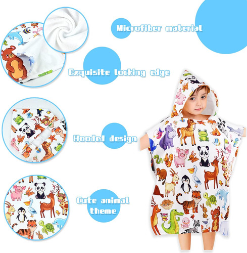 Toalla De Baño Con Capucha Para Bebé, Toalla De Poncho Con T