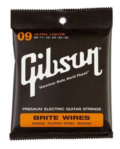 Cuerdas Gibson Para Guitarra Eléctrica Ultra Lights Cal 09/4