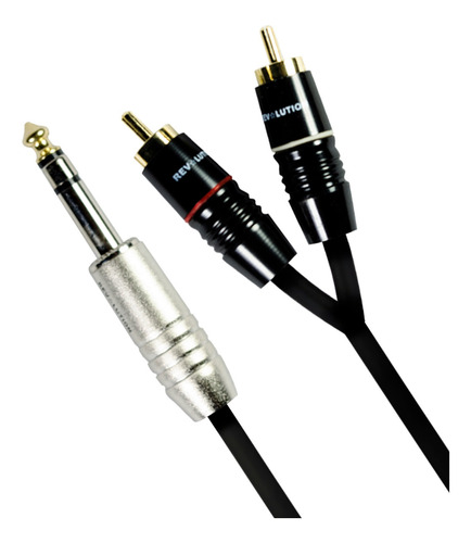 Cable Plug 1/4  (6.5mm) Stereo A Doble Plug Rca