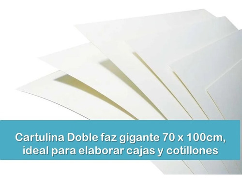 Cartulina Doble Faz  Blanca Gigante, 100*70cm 265gr 3 Unidad