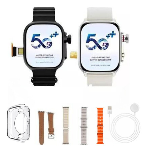 Smartwatch 5g Ultra 3 Ai 16gb 4pulseira 10 Chip Câmera Serie Caixa Prateado Pulseira Prateado