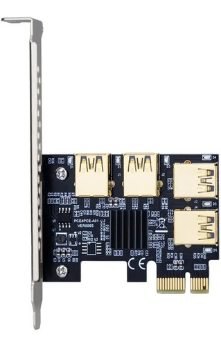 Imagen 10 de 10 de Adaptador Pcie 1x A 4 Usb Multiplicador Riser Mineria Cripto