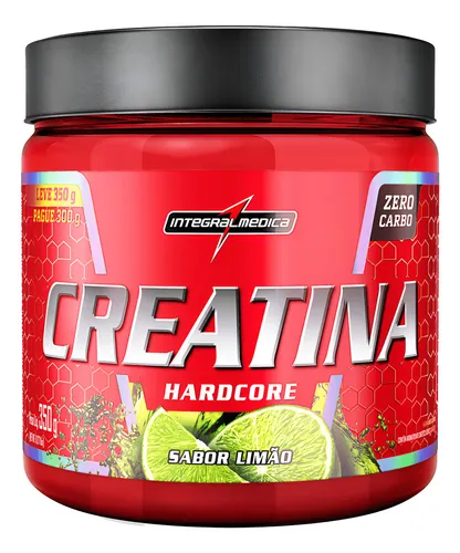 Creatina 350g Hardcore Com Sabor Integralmédica Sabor Limão