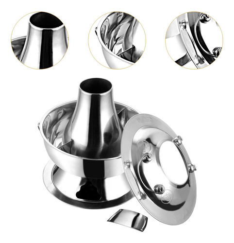 Cobre Olla Shabu Olla Multiusos División Plateada De 30cm