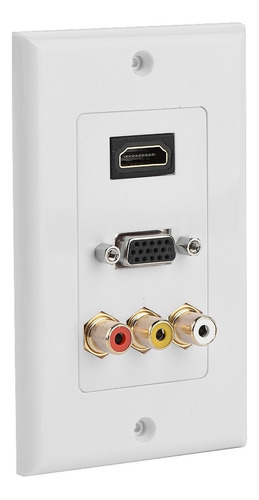 Puertos Hdmi Vga Rca 3 En 1 Panel Multimedia