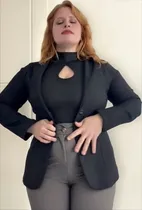 Comprar Blazer Elástizados Bengalina De Mujer Talles Especiales 2 Al 7 Fluor 