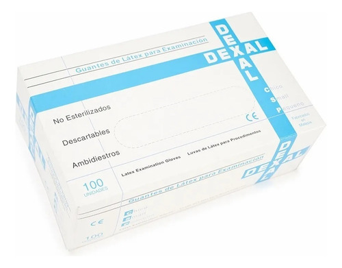 Guantes Látex Examinación Descartable Dexal X 100u V. Talles