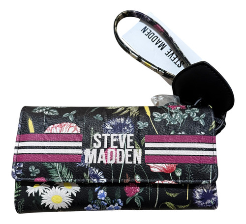 Cartera Mujer Steve Madden Muñequera Negro Floreado