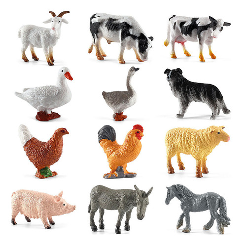 Juego De Muñecas Farm Animal Toys Para Niños De 12 Piezas