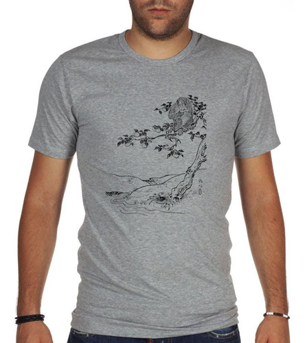 Remera De Hombre Dibujo Lapiz Arbol Hojas Paisaje