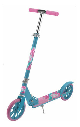 Monopatín Plegable De Aluminio Scooter 120kg Ruedas Silicona Color Celeste Tiny