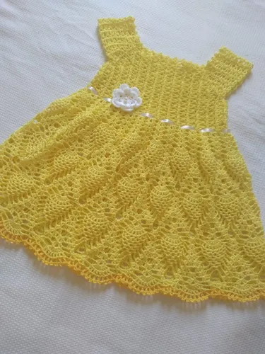 Vestido de croche amarelo cheap infantil
