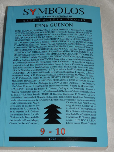 Symbolos René Guenon  9- 10 Arte Cultura Gnosis 1995