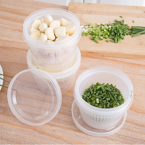 Mz Caja De Cocina Redonda Transparente For Guardar Cebollas