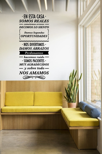 Vinil Decorativo Para Pared Frases Letras En Esta Casa Somo2