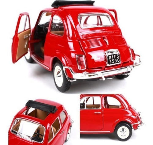 Fiat 500l 1968 Rojo Burago Escala 1/24 