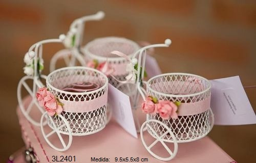 Mini Bicicletas Vintage Blanca Souvenirs 9.5x5.5x8cm (12 Pcs