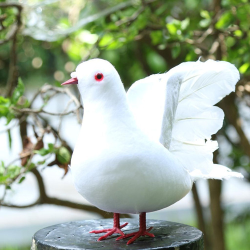 2 Adornos De Simulación De Paloma Blanca, Pájaros
