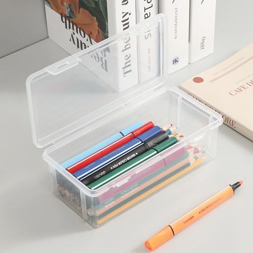 Caja De Lápices De Plástico De Gran Capacidad, Apilable, Tra