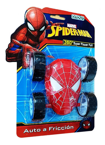 Vehículo Involcable Spiderman Rojo Negro Original Ditoys