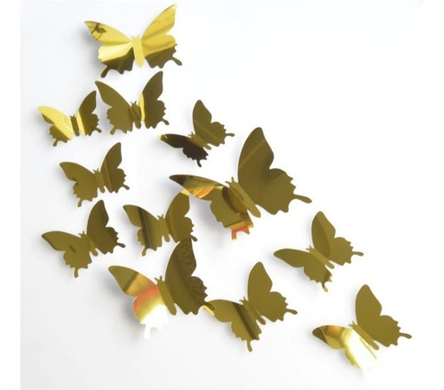 Pegatinas De Espejo Para Pared, Calcomanías De Mariposas 3d