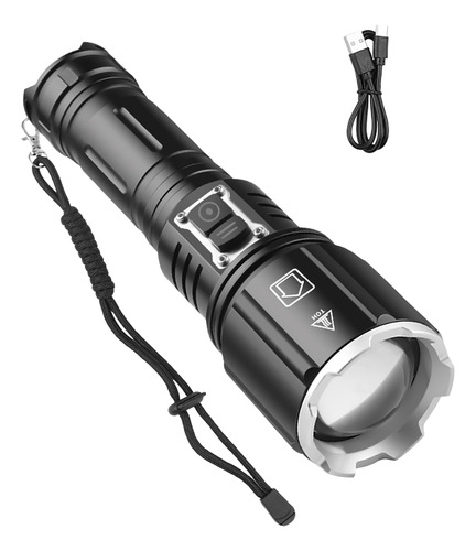 Nova Lanterna Xhp160 De Alta Luz Recarregável E