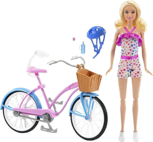 Barbie, Set De Juego, Bicicleta Con Muñeca, Para Niñas De 3
